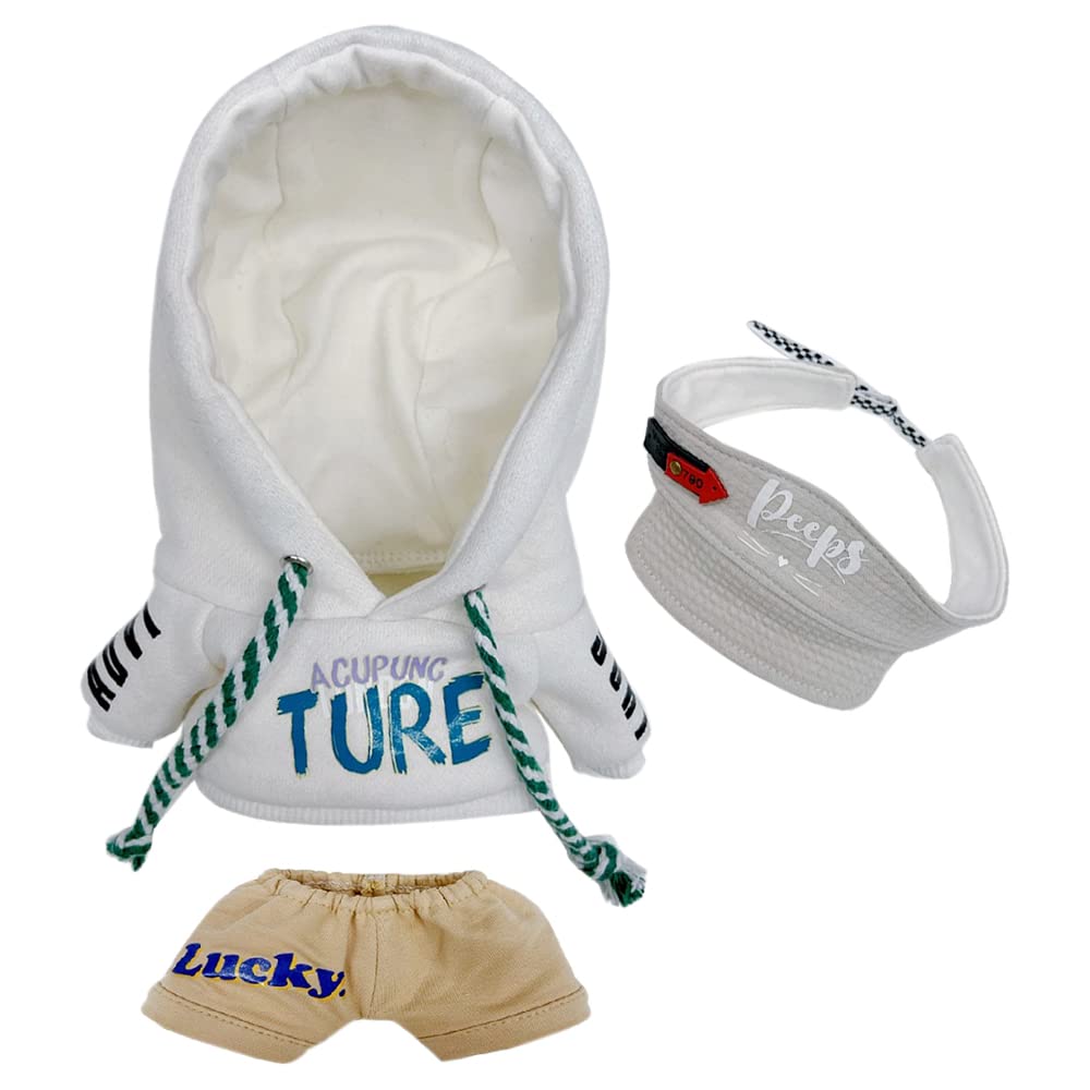 Conjunto De Sudadera Y Pantalón De Felpa Para Muñeca De 20 Cm – Diseños De Zorro, Panda Y Cachorro