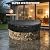 Onlyme Fire Pit Cover Round for In-Ground Fire Pits, 68-71 Inch Weather-resistant Large Round Stone Outdoor Firepit Cover for Garden Patio Backyard, 71*9Inches, Black