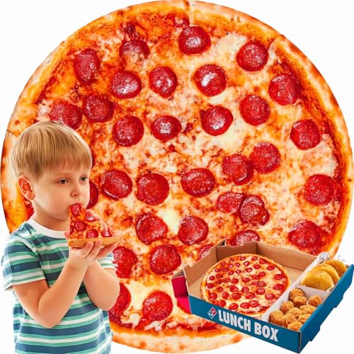 Image of Pepperoni Pizza Blanket Baby Stuff Shower White Elephant Gifts for Kids Throw Blankets Wrap Swaddle Toddler Boy Girl Party Novelty Gag Pets Soft Fleece 40in