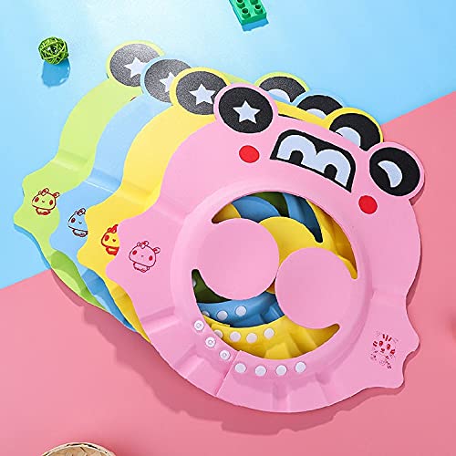 NNEWSP NNEWSPBaby Shower Waterproof Bath Protection Cap Soft Adjustable Sun Visor, Reusable Protects Ears Eyes, Earmuffs are Super Cute, Suitable Children, Teenagers, Babies Toddlers (Pink), One Size