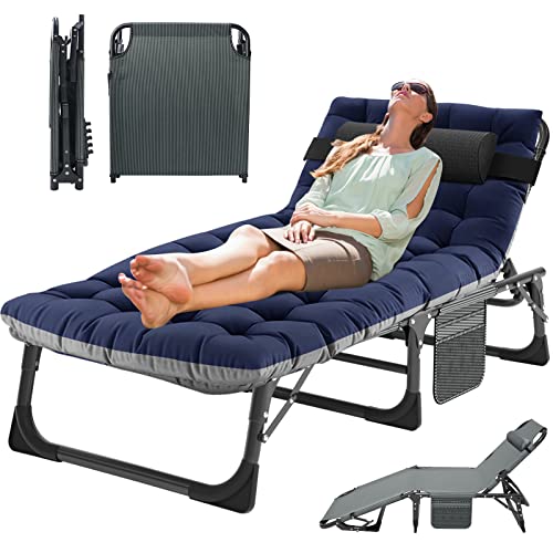 Mophoto Folding Lounge Chair 5-Position, Folding Cot, Portable Outdoor Folding Chaise Lounge Chair For Sun Tanning, Perfect For Pool Beach Patio Sunbathing #TOP28
