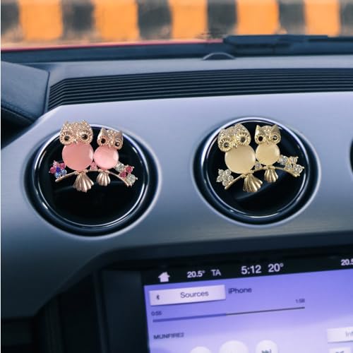 Image of ZOSTLAND Rhinestone Car Decorative Clip,Car Air Fresheners,Metal Vent Clip,Bling Auto Air Vent,Personalized Automotive Interior Decoration Accessories,Auto Decor Gift for Women,Men (2pcs Owl)