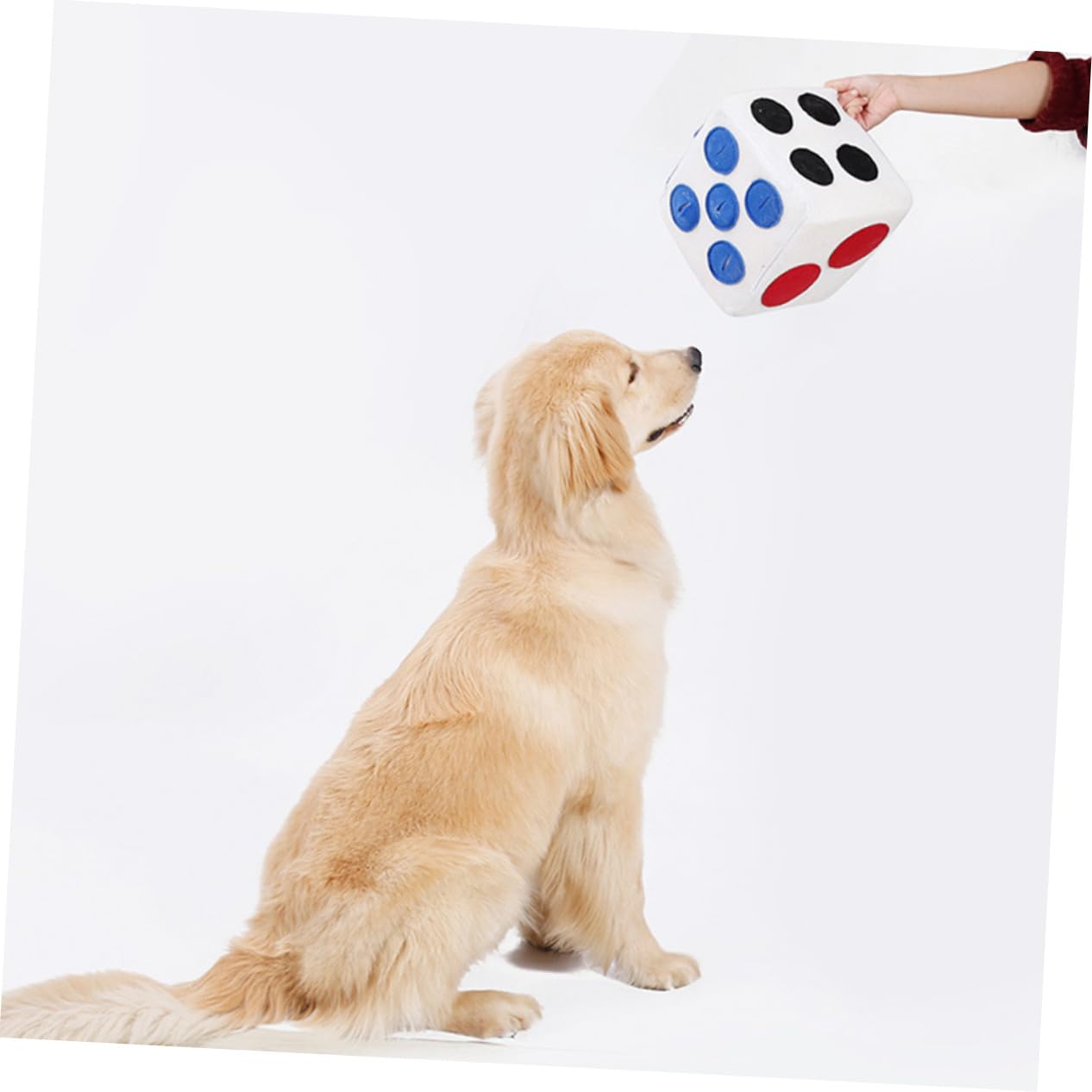 Yardwe 1 Pieza Juguete para Perros Alimentador Lento de Peluche Forma de Dado Juguete Olfativo para Mascotas Estimula la Agilidad y Reduce el Estrés