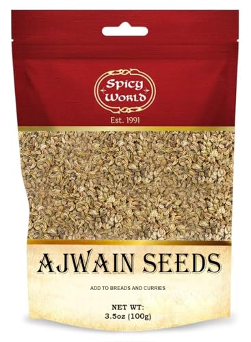Ajwain Seeds (Carom Seeds) 3.5 oz | Resealable Bag | By Spicy World