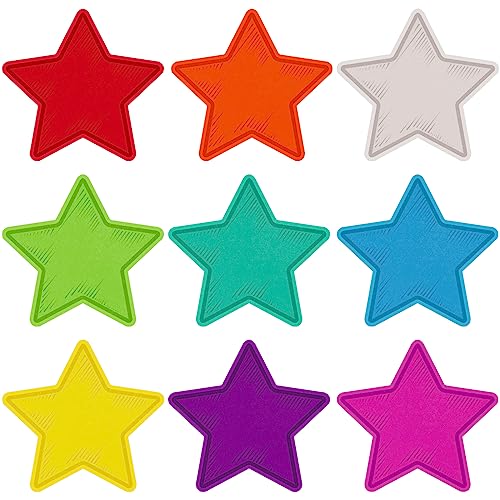 Seajan 108 Pcs Star Cutouts for Bulletin Board Chalkboard Paper Star Cutouts Decor Assorted Colors Star Accent for DIY Craft Projects Rustic Party Supplies 3.5 Inch