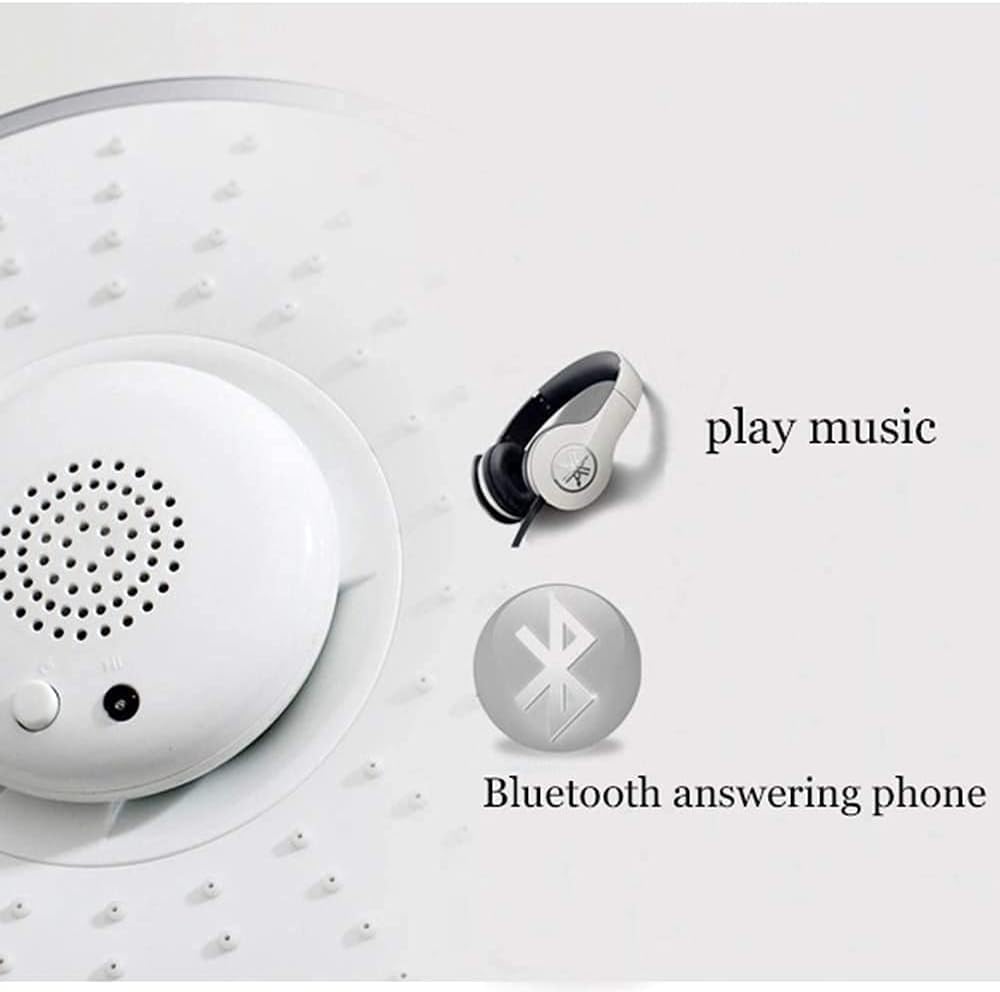 Cabezal de ducha con altavoz Bluetooth, impermeable, portátil, inalámbrico, resistente al agua, cabezal de ducha de música, cabezal de ducha de lluvia premium para el hogar, baño, cocina al aire