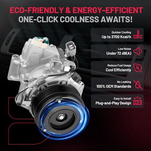 BDFHYK 158323 Air Conditioning A/C Compressor with Clutch Compatible with Toyota Highlander V6 3.5L 2008 2009 2010