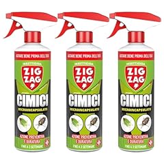 3 PEZZI Zig Zag,Cimici, Insetticida Microincapsulato a lento rilascio indicato per le Cimici, azione rapida e residuale, formato 500 ml X 3 CONFEZIONI