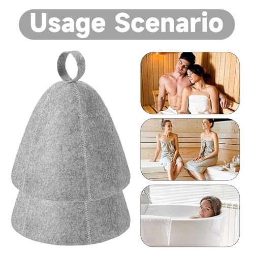 2 Stück Saunahut,Sauna Hut,Filz Herren Mütze,Saunamütze Damen Filzhut,Hut Duschhaube Filz-Saunahut,Filzkappe Hat Lustig Mütz,Saunahüte (Grau)