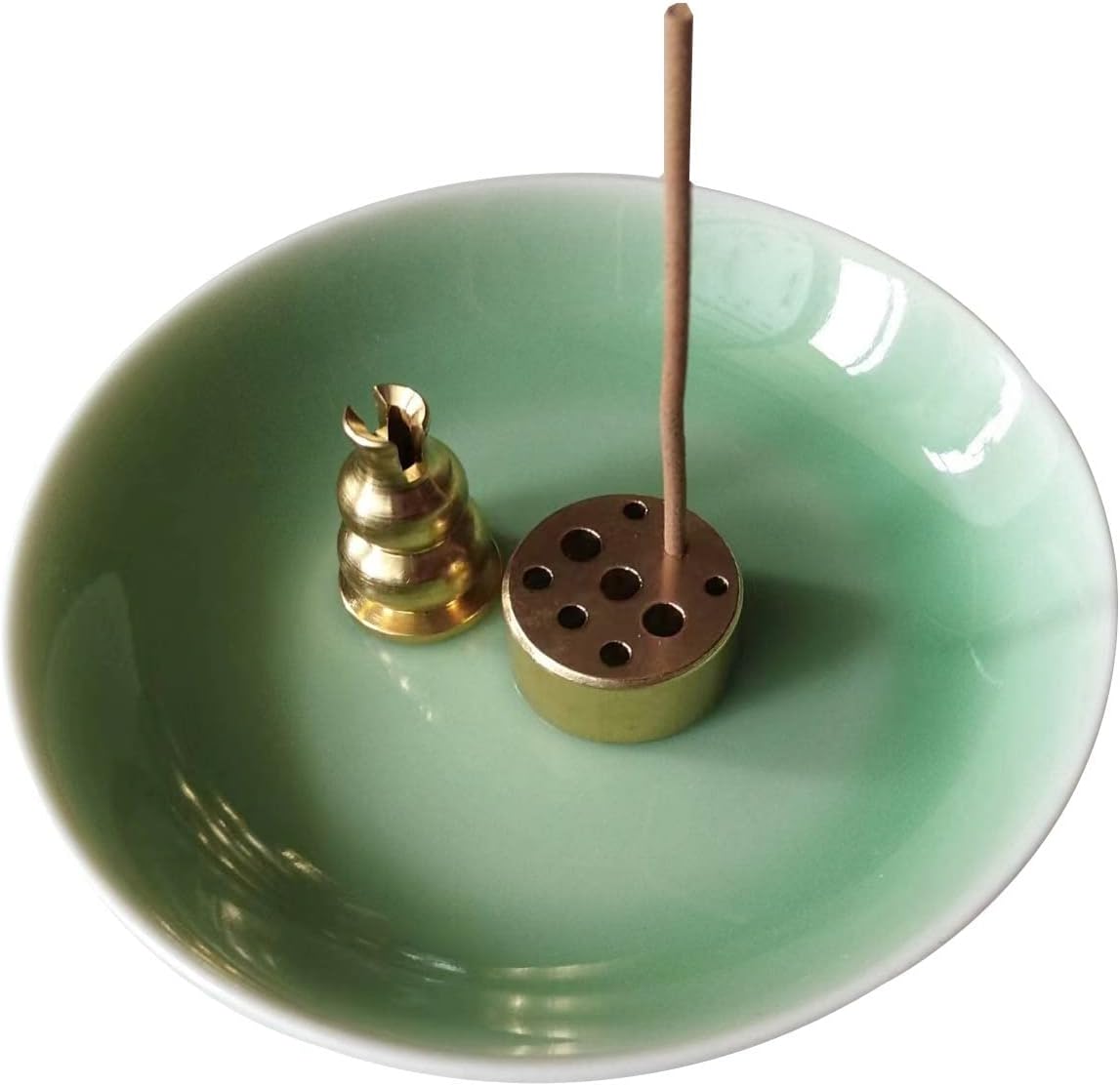 Incense Holder,Ceramic Incense Burner Tray,Celadon Incense