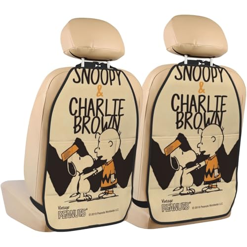 スヌーピー キックガード 車 2点セット シートバックポケット 車用収納ポケット 後部座席 保護シート バック マット カー用品 汚れ防止 蹴り防止 取り付け簡単 多機能 防水 汎用 人気 プレゼント