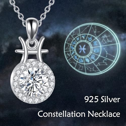 Moissanite Stars Constellation Necklace For Women Sterling Silver Horoscope Zodiac Pendant Necklace, Certified Lab Created Diamond Jewelry Gift3