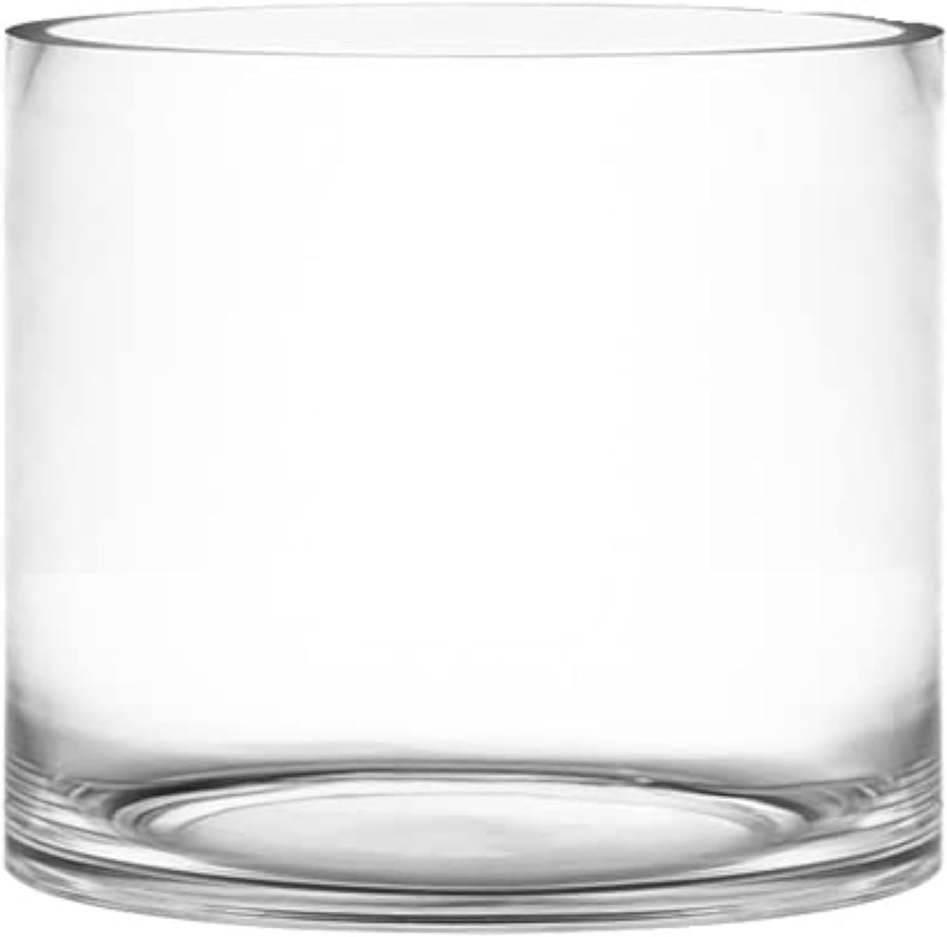 CYS Excel Clear Glass Cylinder Flower Vase (H:6" D:7") | Glass Vase Centerpieces Hurricane Floating Candle Holder Vase