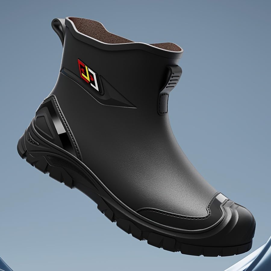 Men's All-Season Waterproof Rain Boots - Slip-Resistant, Outdoor Work Shoes with Comfort2