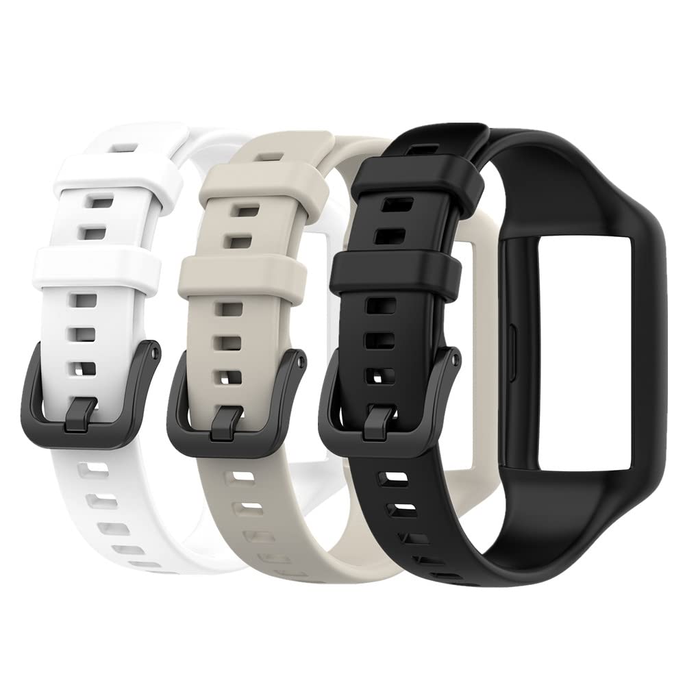 Muovrto Watch Strap for Huawei Band 6/Band 7,Silicone Sport Band Replacement Strap for Honor band 6/Band 7 (Set 2)