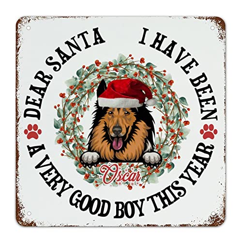 Plaque en métal de Noël bouledogue anglais décoration murale rustique maison et garage 38cm