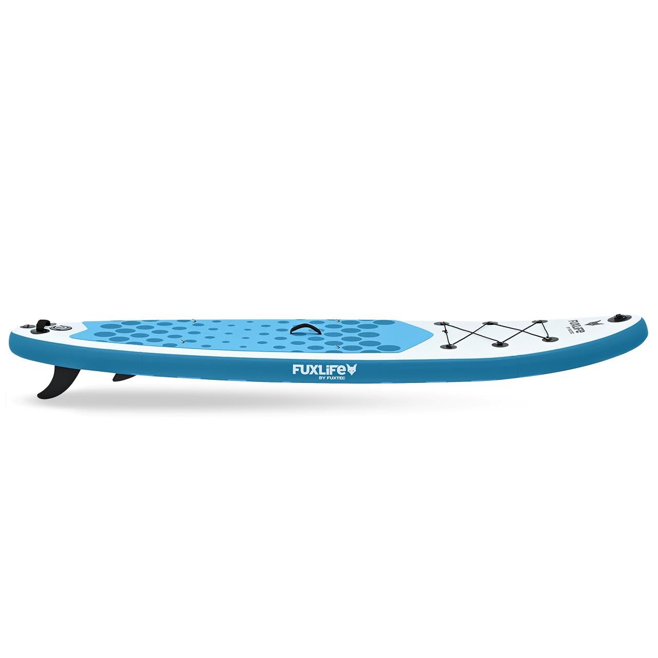 Fuxtec Tavola Stand Up Paddle Board Gonfiabile – SUP Board 320 x 81 x 15 cm con 3 Pinne – sopporta Fino a 150 kg – Incluso Zaino, Kit Riparazione e Pompa