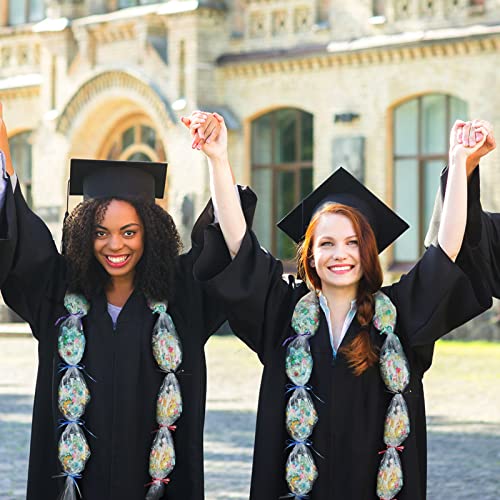 18 Pcs Graduation Candy Lei Making Kit Include 12 Graduation Lei Bags 59X4.8" Poly Tubing 6 Rolls Gift Ribbon Present Ribbon For Graduation Party Favor Gift Wrapping Diy Hawaii Tropical Summer Wedding #TOP6