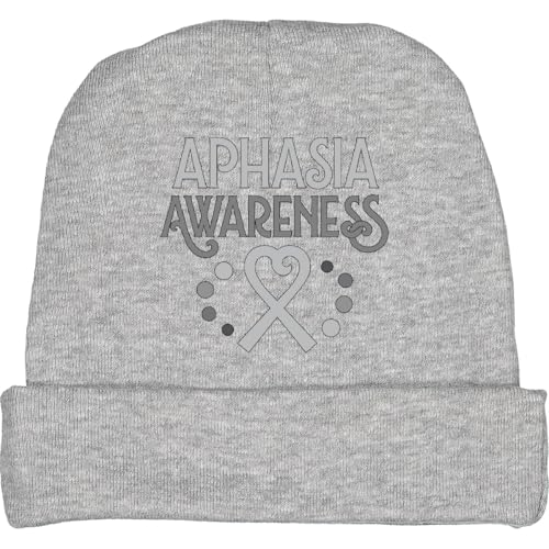 inktastic Aphasia Awareness Gray Heart Ribbon Baby Beanie Hat