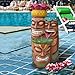 Alpine Corporation - 3-Tiered Colorful Tiki Head Water Fountain, Indoor/Outdoor Tropical Waterfall with LED Lights, for Garden, Patio, Yard, 35