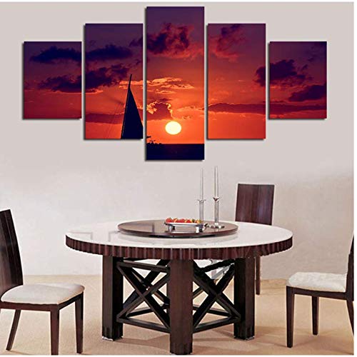 Cuadro modular de la hermosa puesta de sol sin marco para salones modernos 2