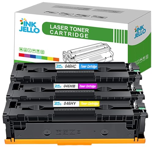 InkJello Compatible Toner Cartridge Replacement for Canon i-SENSYS LBP-653Cdw LBP-654Cx MF-732Cdw MF-734Cdw MF-735Cx 046H (Cyan, Magenta, Yellow, 3-Pack)