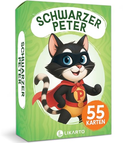 LIKARTO Schwarzer Peter Kartenspiel für Kinder - Spieleklassiker für Zuhause & unterwegs - Familienspiel & Lernspiel - Geschenk für Mädchen & Jungen - Spiele ab 4 5 6 7 8 9 Jahre