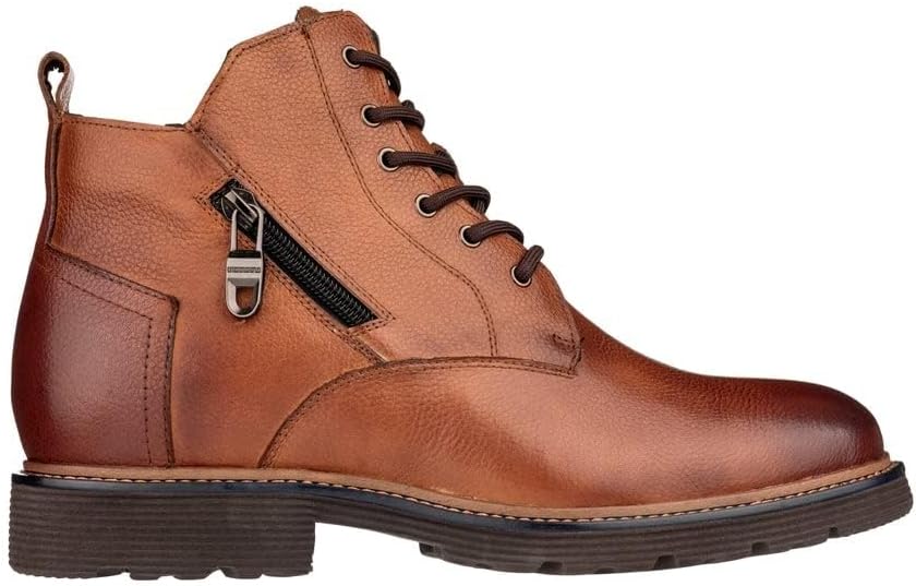 CALTO Men's Invisible Height Increasing Elevator Shoes - Brown Premium Leather Lace-up Cap-Toe Dress Casual Boots - 2.8 Inches Taller - Y42072 - Size 8 D(M) US - Image 4