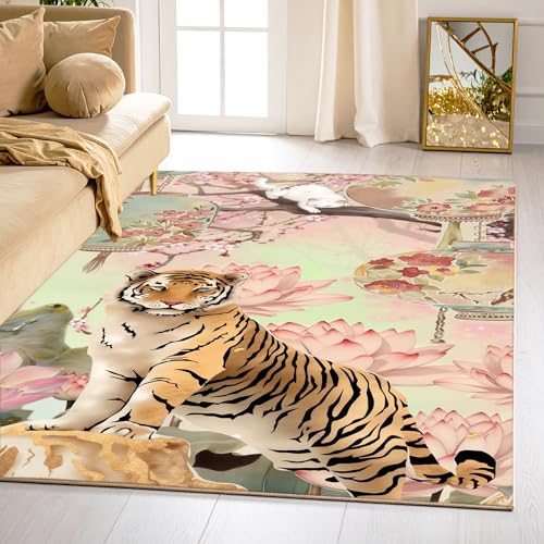 Image of ishro home Premium Carpet for Hall | Rugs for Living Room | Love at First Sight Carpet | Anti-Skid | Machine Washable | Non-Shedding|Non- Fading| (Strength of Love, 7' x 5' (Rectangular))