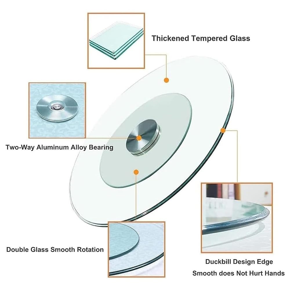 Plato Giratorio Cristal Lazy Susan 60-120cm Bandeja Giratoria Grande para Cocina Mesa De Comedor para Hotel En Casa(70cm (27 in))