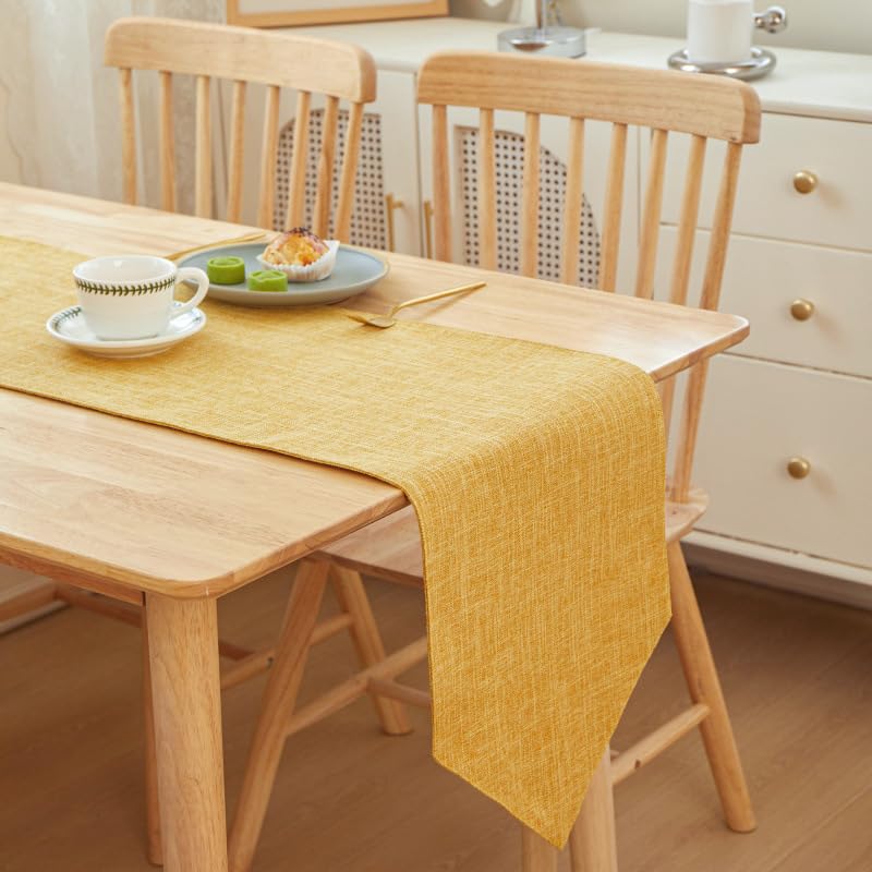 Drapeau de table en lin marron clair pour repas de famille et thé