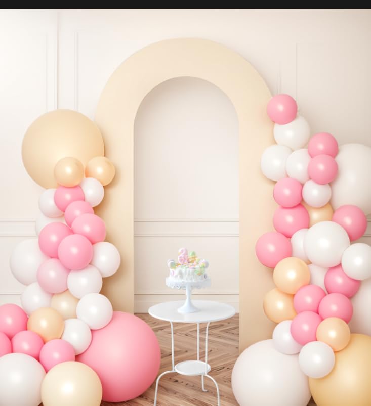 Babenest 7.2Ft Spandex Open Arch Backdrop, Fitted Double-Sided U-Shaped Wedding Arch, Round Top Chiara Stand Cover for Ceremony Baby Shower Birthday