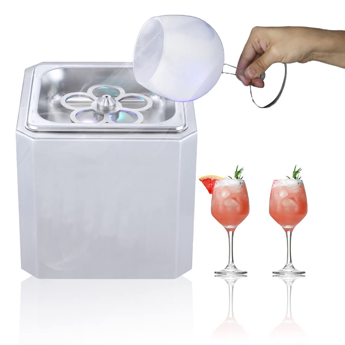 Mini refrigeratore di vetro a CO2 per tazze e bicchieri, congelatore per bicchieri, refrigerazione di bottiglie per cocktail, birra, bevande, vino, raffreddamento istantaneo dei bicchieri in pochi