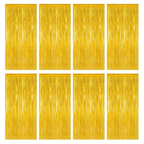 Mxdzshy 8 Pièces Rideau Métallique de Frange Rideaux Paillettes à Franges Rideaux Scintillants Rideau Brillant pour Décoration Fête Noël Party Mariage...