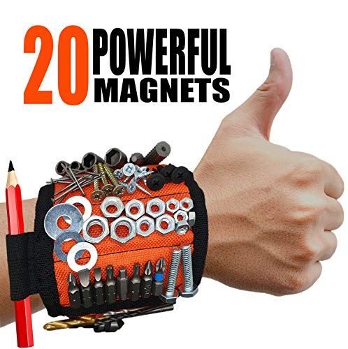 MyToolOn Magnetic Wristband for DIY - 20 Super Strong Magnets to Hold Screws