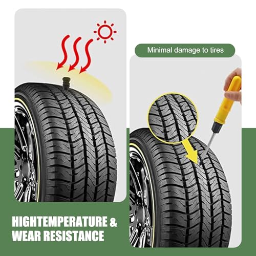 Image of Shakas 30 PCS Car Quick Vacuum Tire Repair Nail, 0.2 inch x 0.47 inch + 0.26 inch x 0.59 inch High Hardness Wear-Resistant Tightly Sealed Tire Rubber Nail, Replacement Parts, Suitable for Most Cars (Black)