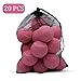 Swingers 20 Pack Tennis Balls,Training Exercise Balls for Pet Dog, High Elasticity Practice Tennis Balls for Beginner, with Mesh Carry Bag Easy to Transport (Pink)