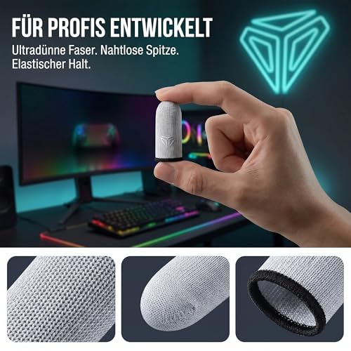Fundas para dedos de alta sensibilidad KUAJTUN de fibra de carbono negro y rojo con caja 3
