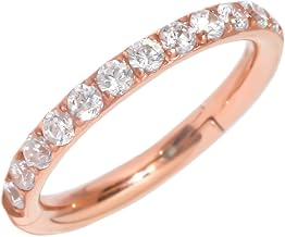[Rin Rin] Body Piercing Jewel One-Touch Segment Ring Hoop Stainless Steel Cartilage Piercing For One Ear