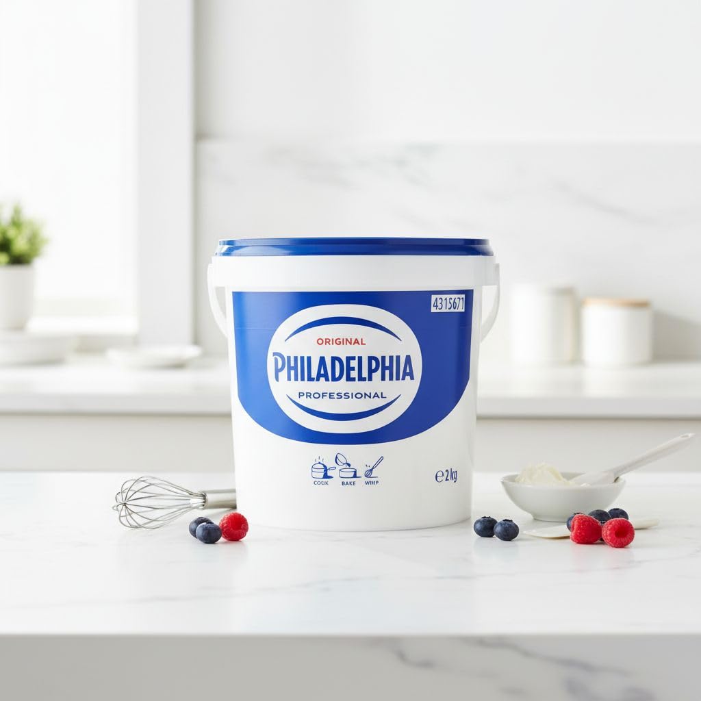 Queso Crema en Cubo de 2kg para Repostería y Hostelería. Philadelphia Professional. Sin Gluten y con Envío Refrigerado - NEXU