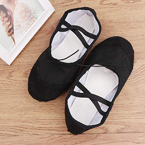 Tênis de balé preto SUPVOX para dançar, sapatos de pilates, dança do ventre, sapatos de ginástica pa