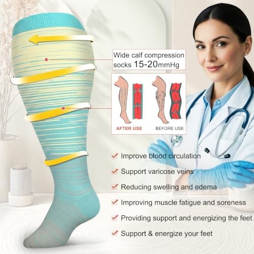 Image of Graduated Copper Compression Socks for Women Men Circulation 20-30mmhg-Best Support for Running,Nursing,Hiking