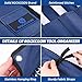 ROCKCOON 16 Pockets Wrench Roll Organizer, Rolled Tool Pouch Bag with Water Proof Oxford Cloth, Blue