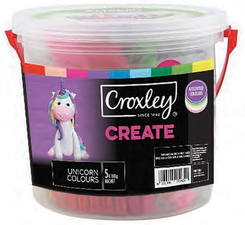 CROXLEY Play Dough Unicorn Colours 5 X 100G Bucket