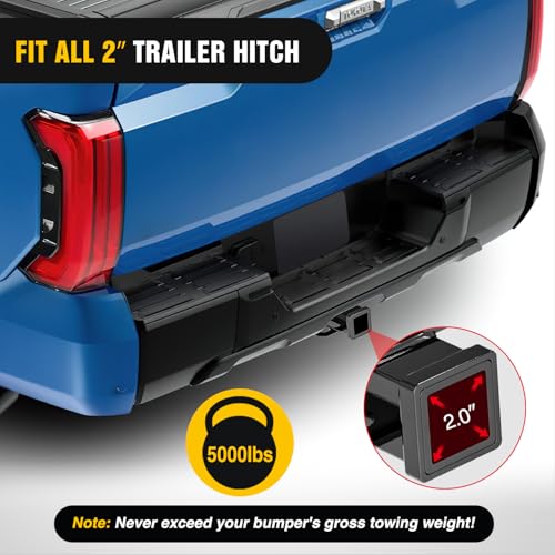 Image of Nilight Step Hitch Bumper Mount 2 Inch Receiver Bolt-On Bike Hitch Receiver Tube Trailer Truck RV Cargo Receiver Hitch 5000 Lbs Powder Coated