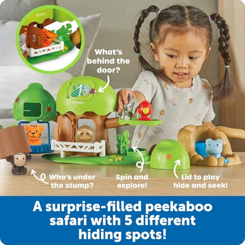 Image of Learning Resources Peeksville Learning Jungle Playset, Animal Kingdom Figurines, Zoo Toy, Tiger, Lion, Animals, Fine Motor Skills For Kids, Toddler Gifts For Girls And Boys