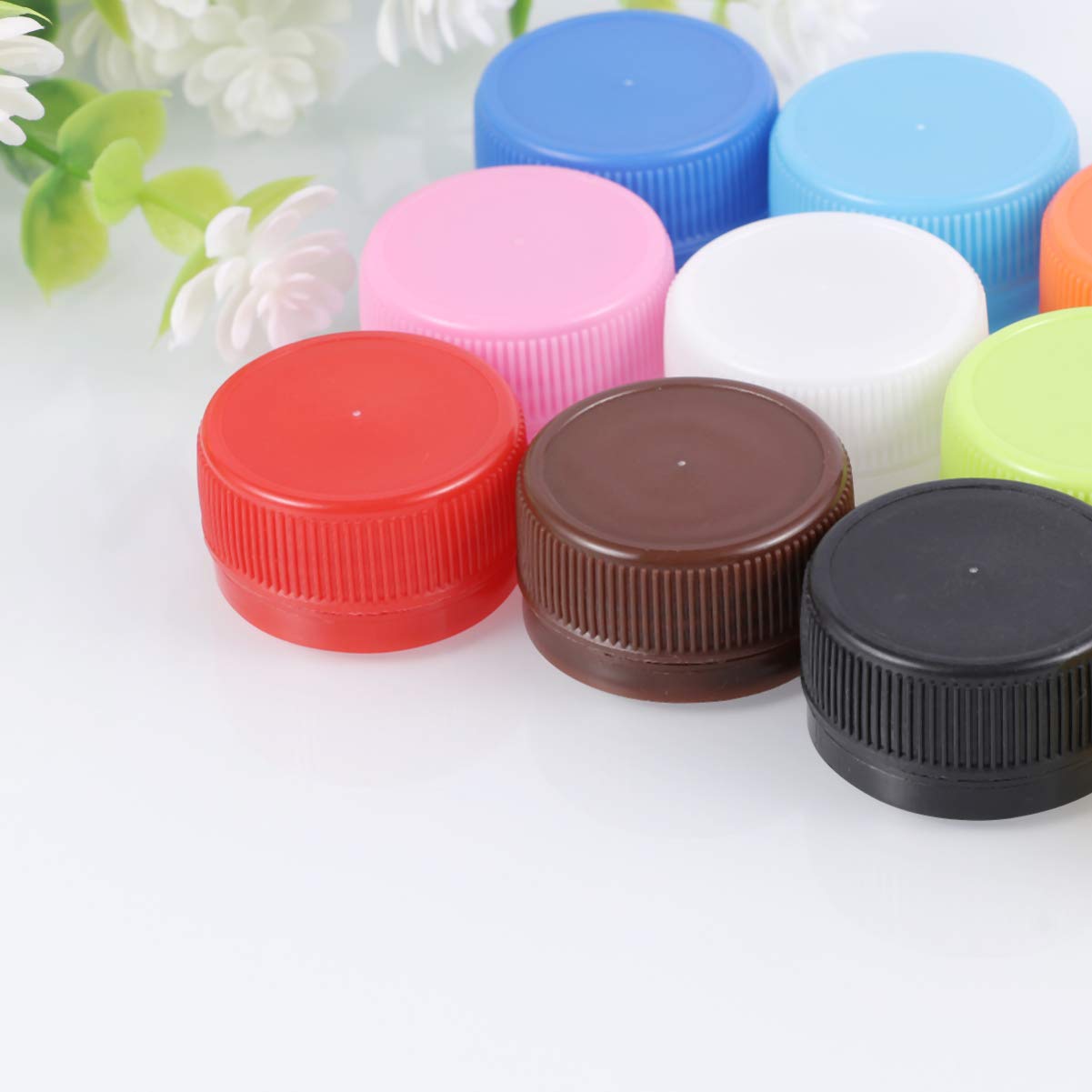 HEALLILY - Tappi per bottiglie in plastica colorata, per bricolage, coperchio della bottiglia, per bambini, colori misti