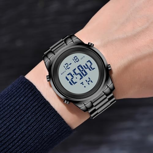 Image of Black Waterproof Digital Wrist Watches for Men Sports Mens Watch