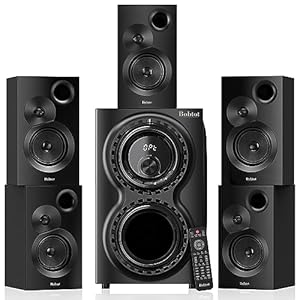 Bobtot Surround Sound Systems 1400 Watts Peak Power Home Theater Speakers – 12″ Subwoofer Strong Bass 5.1 Wired Stereo Sound Audio System with Bluetooth HDMI ARC Optical Input