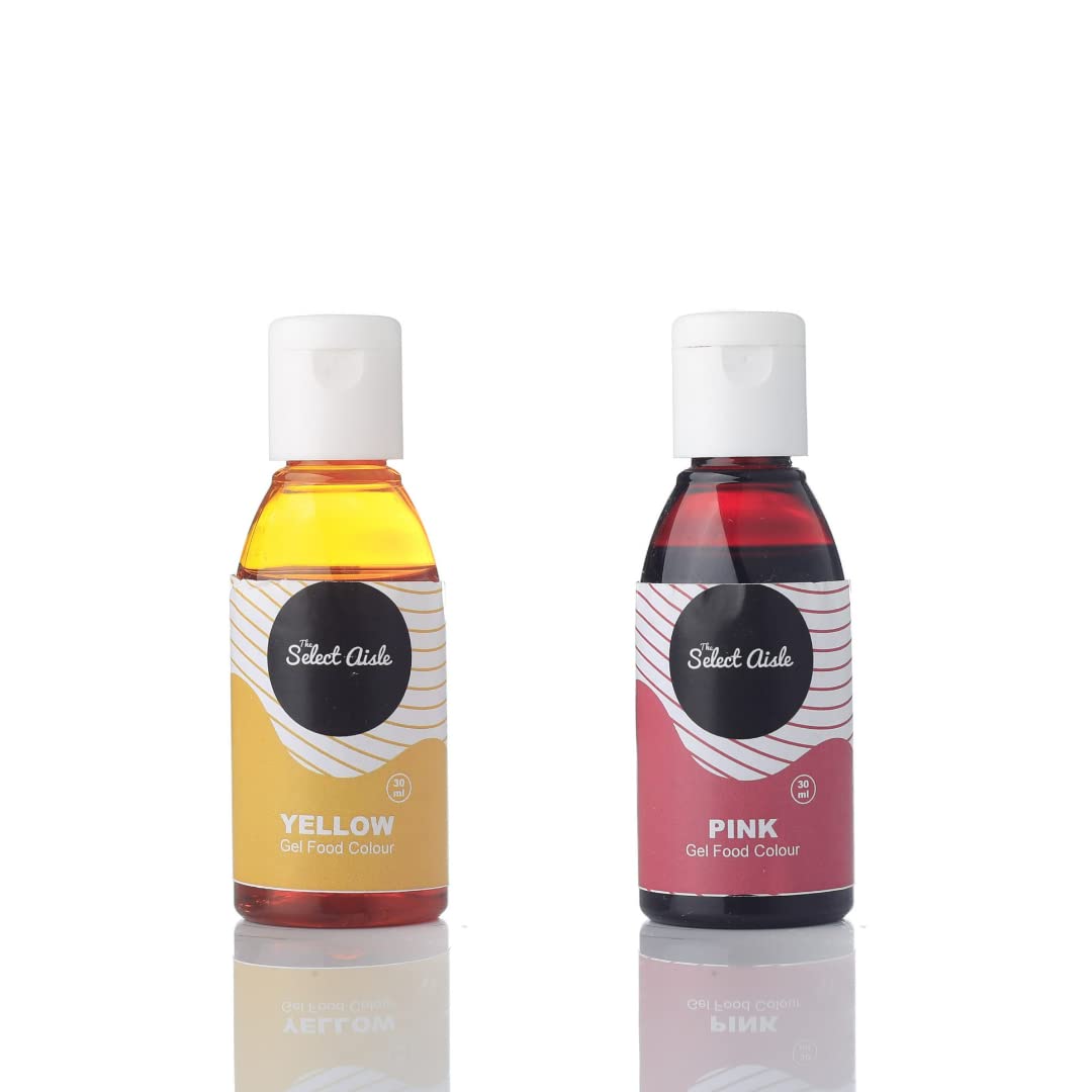 The Select Aisles Concentrated Yellow and Pink Food Gel colour Combo - 60ml [Food colour| Gel colour for Cakes, Cookies and other Desserts| Colouring agent| Baking Gel] (B0BN8767S4) Amazon Price History, Amazon Price Tracker